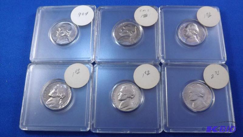 1966-1971 series (6)SIX Proof nickels...