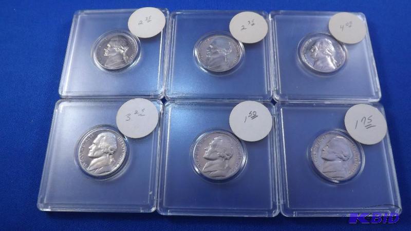 1972-1977 series (6)SIX Proof nickels...