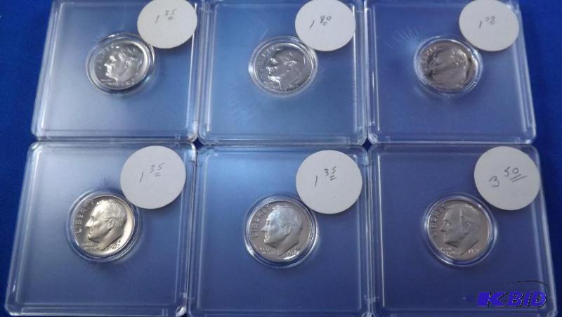 1974-1979 SIX Proof dimes...