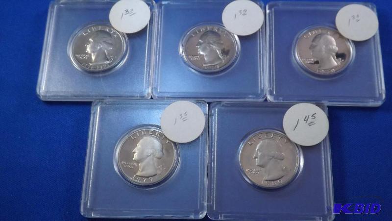 1976-1980 FIVE Proof quarters...