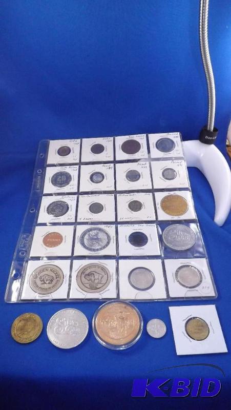 25 Tokens and foreign coin lot. (See pictures...