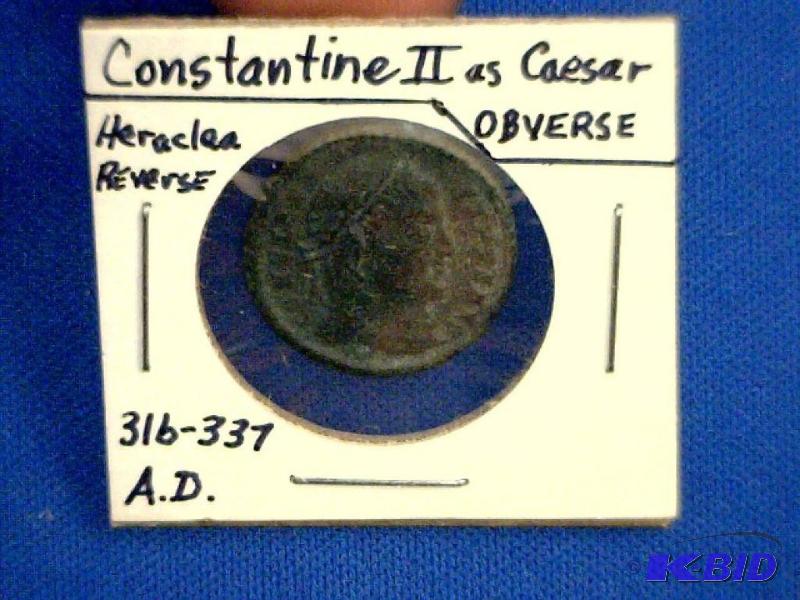 Ancient Roman coin lot of 3 and a replica Cal...