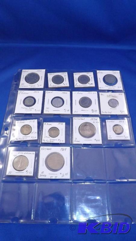 14 Coins in this Foreign coin lot. (See pictu...