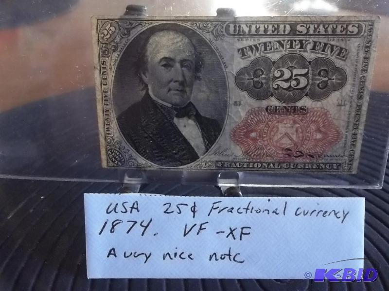 USA Fractional Currency 25 Cents 1874 VF-XF...