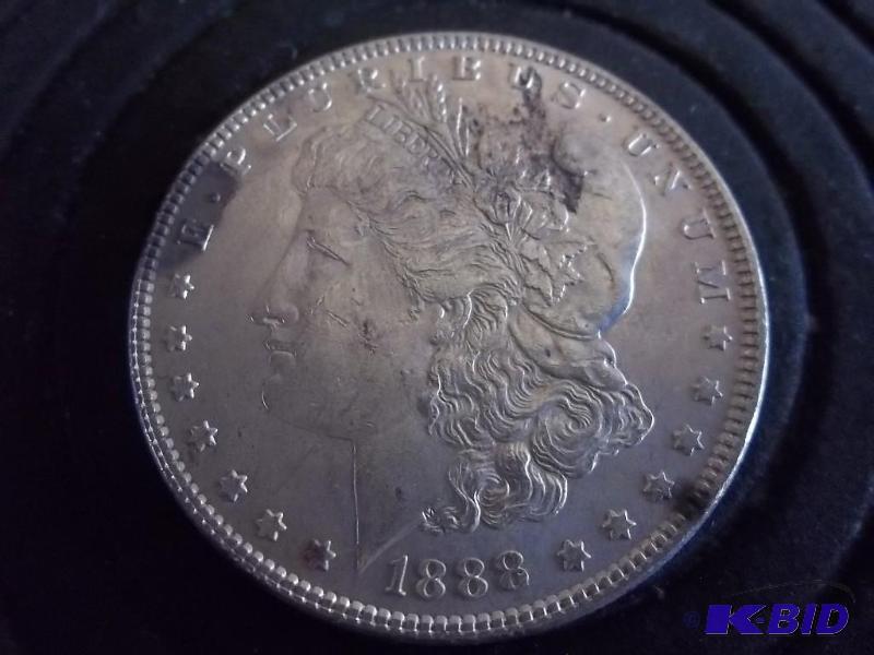 1888 US Morgan Silver Dollar AU-BU...