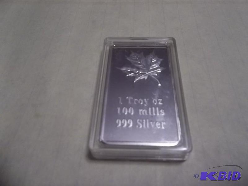 One Troy Oz. .999 Silver Bar...