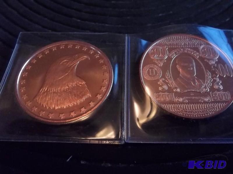 2-1 Oz. Copper Round Commemoratives .999 Fine...