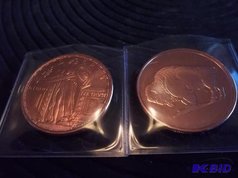2-1 Oz Copper Round Commemoratives .999 Fine...