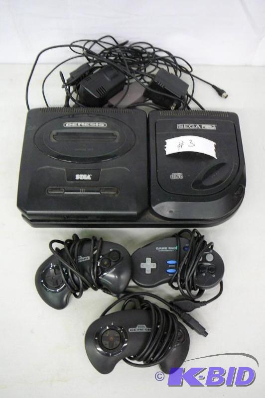 Genesis  Sega disc system and controllers...