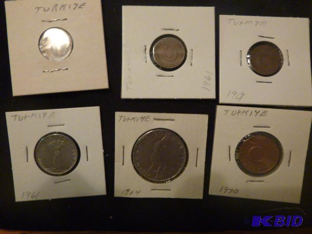 Six Coins from Turkey (Turkiye Cumhuriye) 194...
