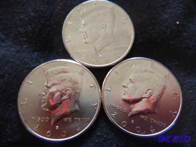 Three 2004 D Kennedy Half Dollars...