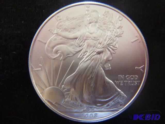 2008 Walking Liberty Eagle Silver Dollar 1 oz...