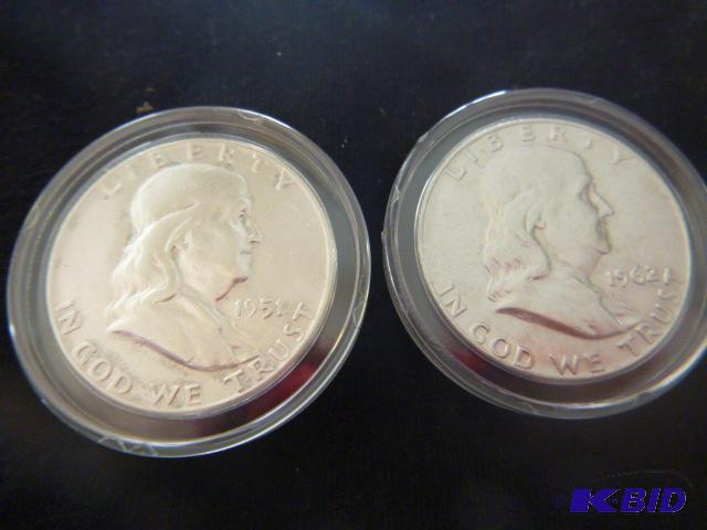 1951 P and 1962 D Franklin Half Dollars...