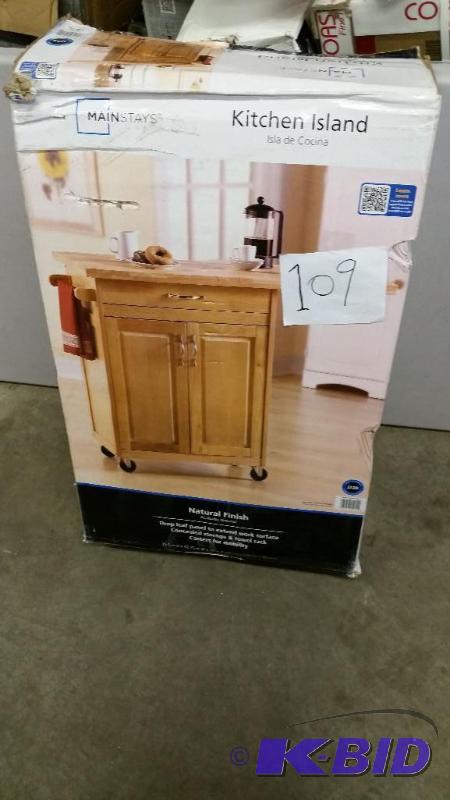 lot 109 image: Mainstays Kitchen Island Cart