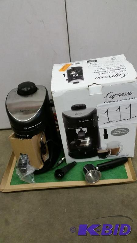 lot 111 image: Capresso 303.01 4-Cup Espresso and Cappuccino Machine