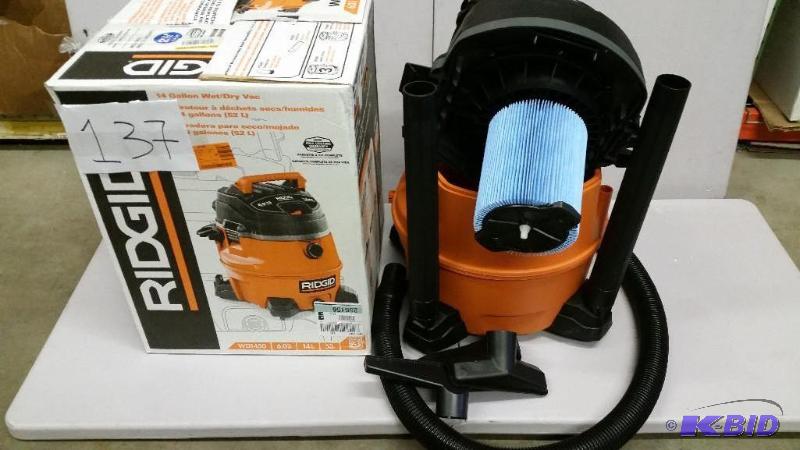lot 137 image: New Ridgid WD1450 - Canister Vacuum cleaner - Bagless
