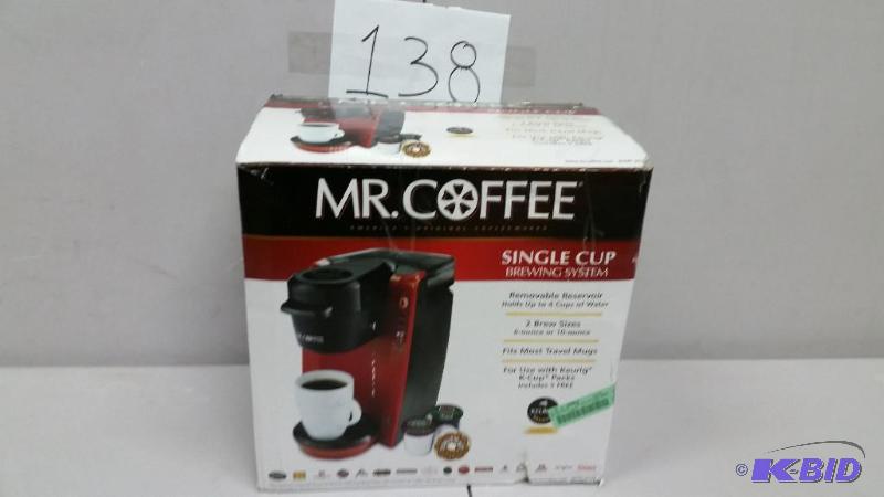 lot 138 image: Mr. Coffee by Keurig Single Serve Coffee Brewer