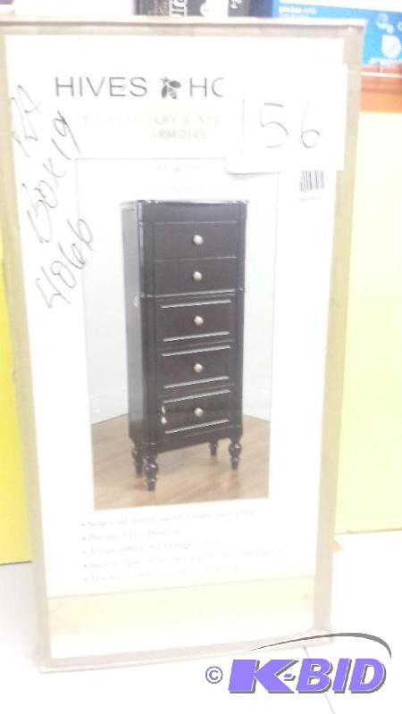 lot 156 image: Hives & Honey Walnut Jewelry Armoire-Ella Jewelry & Accessory Armoire