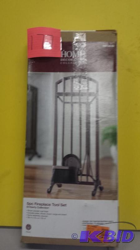 lot 177 image: Home Decoration 5 PC Fireplace Tool Set