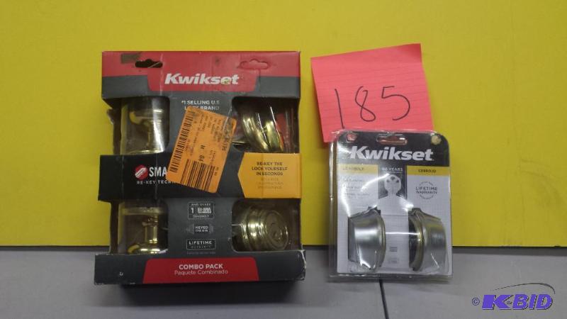 lot 185 image: Lot of 2 Kwikset Door Locks
