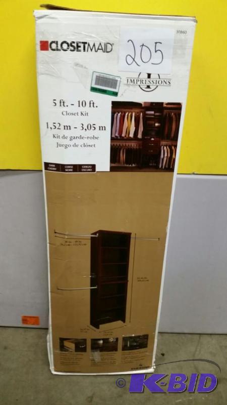 lot 205 image: CLOSETMAID Impressions 25 in. Dark Cherry Closet Kit
