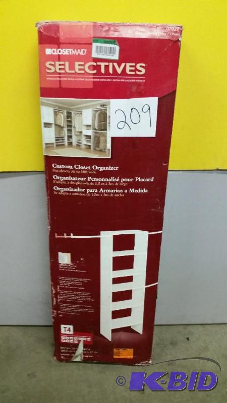 lot 209 image: ClosetMaid Selectives 5 ft. - 10 ft. White Basic Closet System