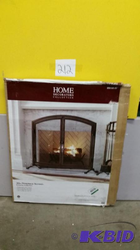 lot 212 image: NEW Home Decorators Collection Emberly Brown 1-Panel Fireplace Screen with Doors