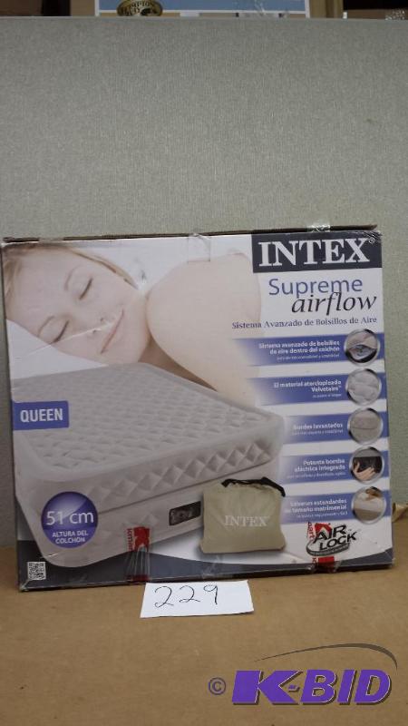lot 229 image: Intex Supreme Air-Flow Queen Air Bed-