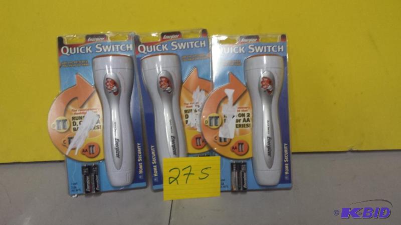 lot 275 image: Lot of 3 quick Switch Flash Lights