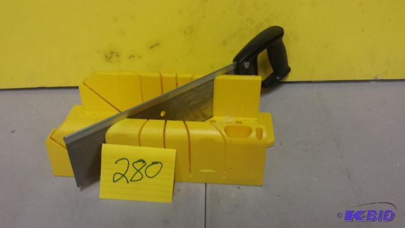 lot 280 image: Stanley clamping miter saw and saw