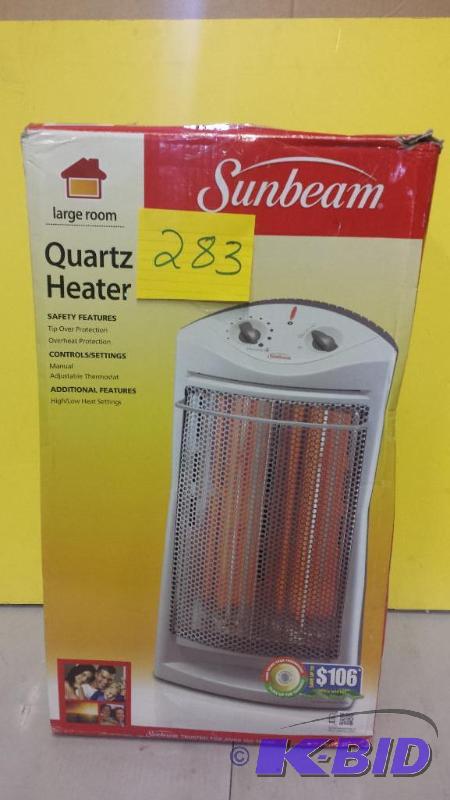 lot 283 image: Sunbeam Electric Tower Quartz Heater