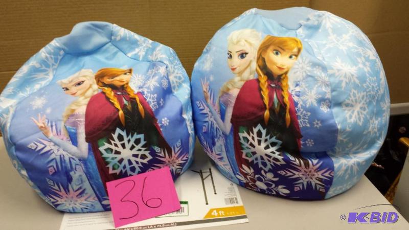lot 36 image: SET OF 2 frozen bean bag chair