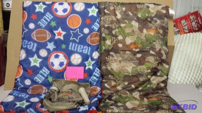 lot 81 image: Lot of 2 Boys Sleeping Bags