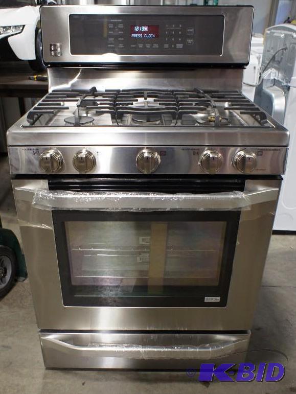lot 6 image: New LG Studio Design Gas Stove - Model # (LSR...