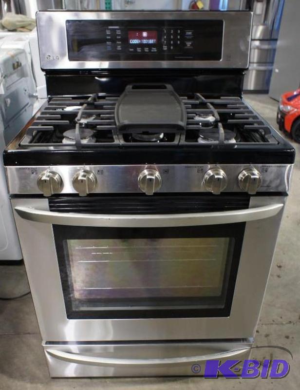 lot 7 image: New LG Gas Stove - Model # (LRG3085ST) - MSRP...
