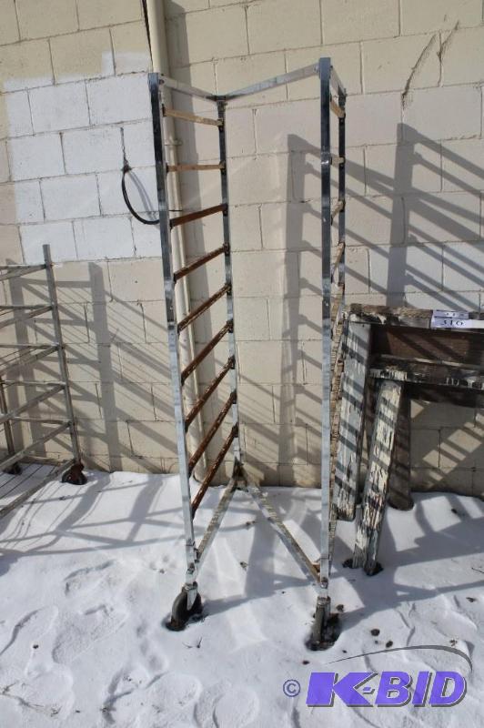 lot 314 image: Baking Rack On Wheels Reinforced Bottom Bar 10 Tray Racks 20 x 31 x 72.
