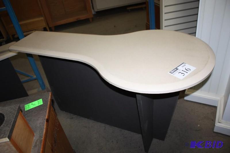 lot 316 image: Office Desk wCircular End & Rectangular Top 30.5 x 65 x 36.