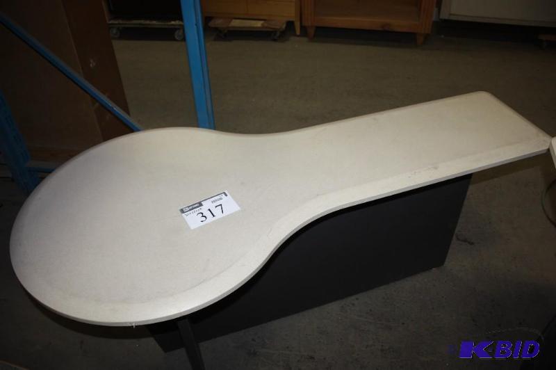 lot 317 image: Office Desk wCircular End & Rectangular Top 30 x 65 x 29.