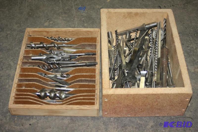 lot 343 image: Container Lot of (2) Including Miscellaneous Drill Bits Wrench Flat-Head Drill Bits And More.