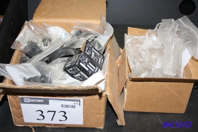 lot 373 image: Box Lot of (2) Including Miscellaneous Hardware Plastic Inserts Zip-Ties Plastic Holders And