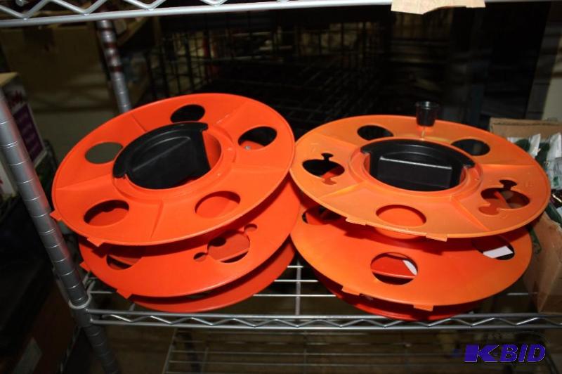 lot 388 image: Lot of (4) Electrical Cord Wrap-Ups OrangeBlack Plastic.