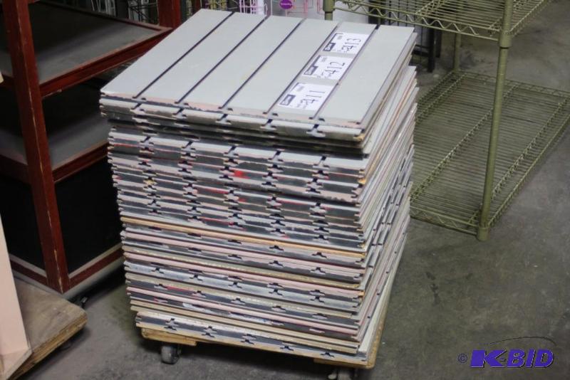 lot 411 image: Lot of (5) Pieces of Slat Wall Panels White First Come First Served of Stack on Removal.