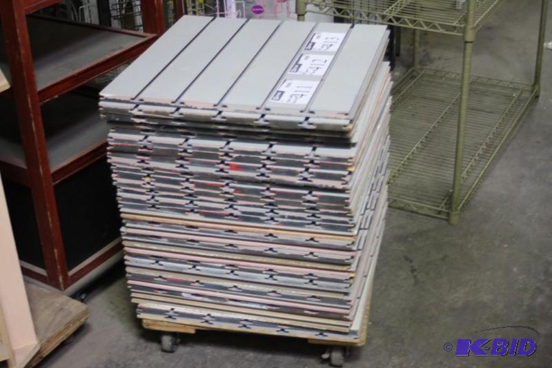 lot 412 image: Lot of (5) Pieces of Slat Wall Panels White First Come First Served of Stack on Removal.