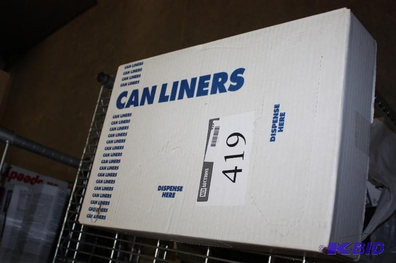 lot 419 image: Box of Himolene Can Liners 20-30 Gallon 10Mic Natural 2025 Rolls 500Case.
