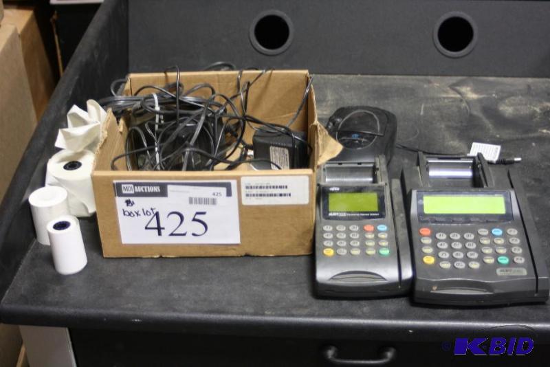 lot 425 image: Box Lot Including LIP NURIT 30202085 POS Wireless Credit Card Terminals & Cables And More.