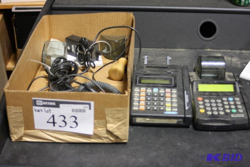 lot 433 image: Box Lot Including LIP NURIT 2085 Wireless Credit Card Terminal Hypercom EFT-Pos Terminal, ModelT7P