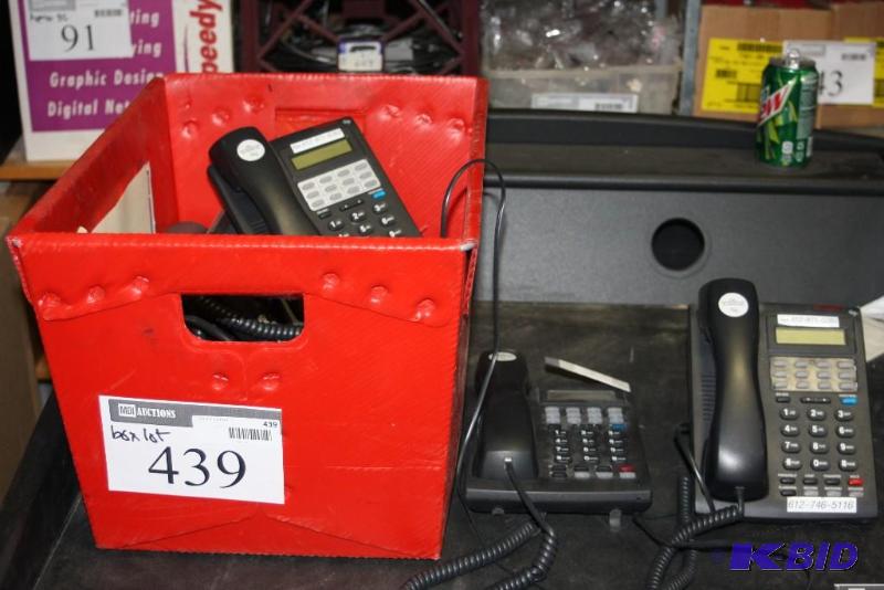 lot 439 image: Box Lot of Miscellaneous Hand-Set Phones wDial Bases & Cord.