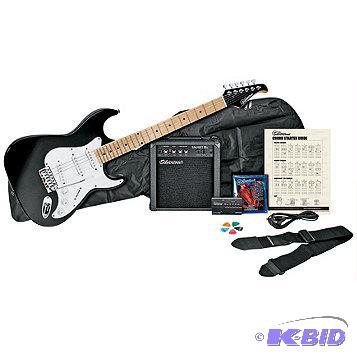 lot 6 image: New Silvertone Black Electric Guitar Kit MSRP...