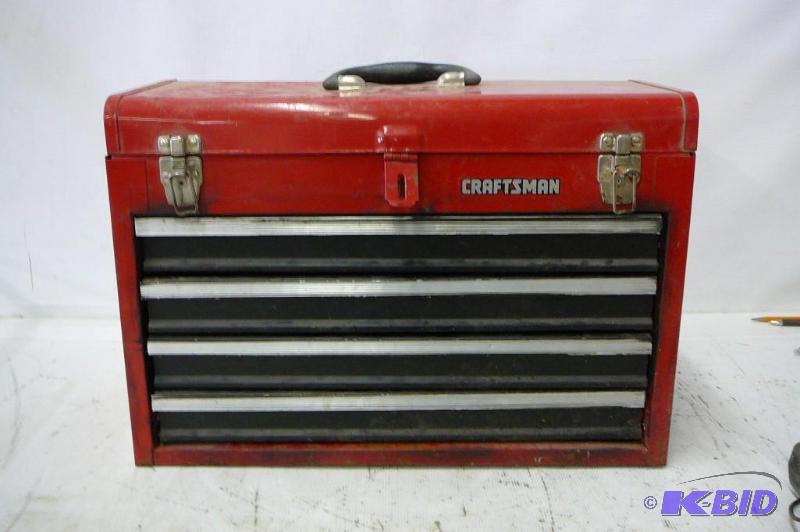 lot 16 image: Craftsman tool box and tools 1- draw socket s...