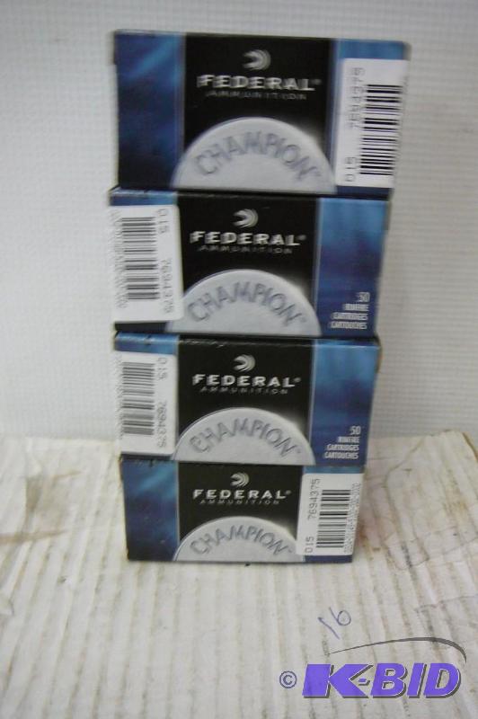 lot 42 image: Federal 22 Long Rifle 4 boxes of 50...